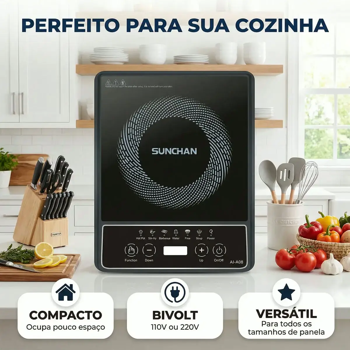 Fogão Cooktop de Indução Uma Boca 110V/220V - Imagem 2