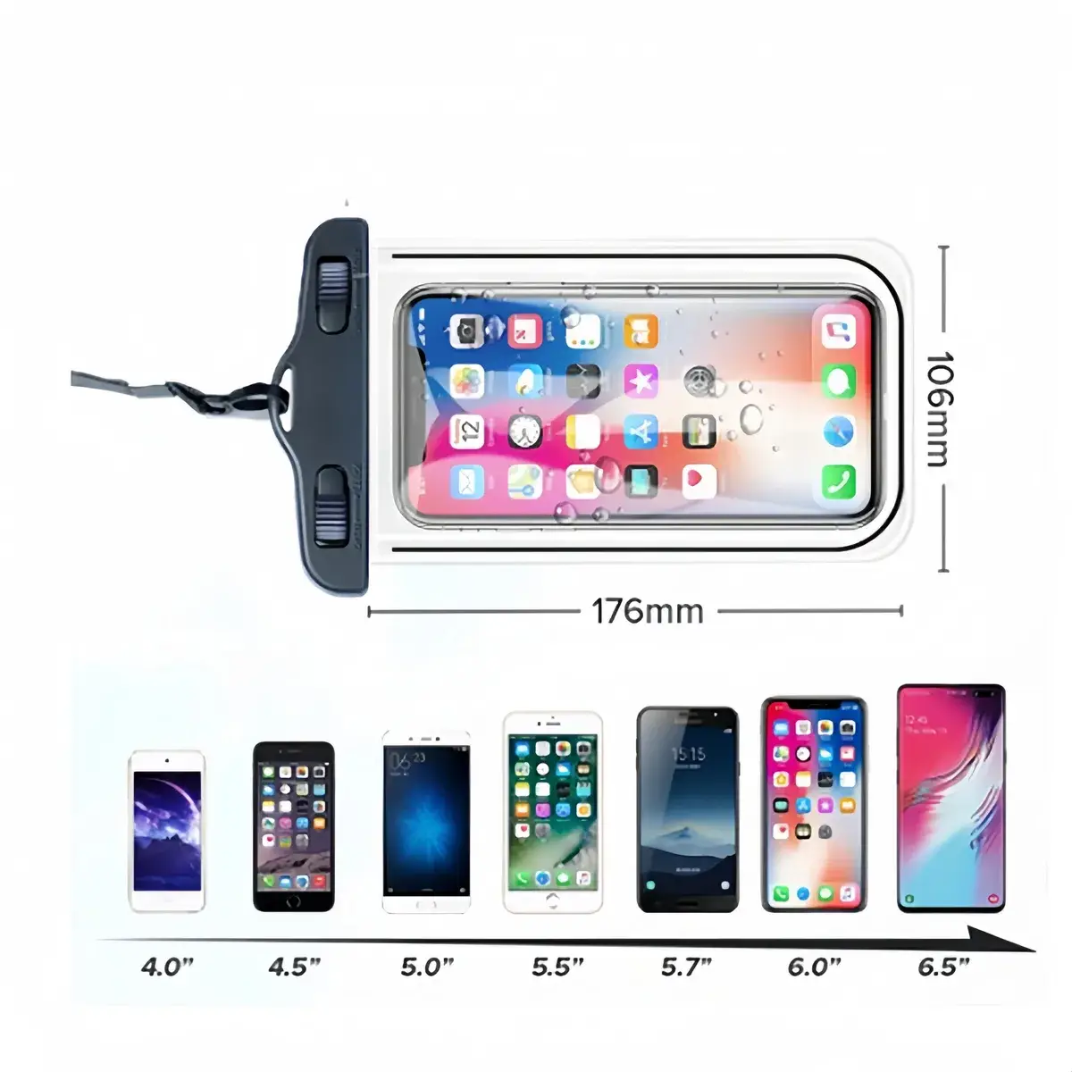 Capa Prova D'Agua Protetora Para Celular B-Max Transparente - Imagem 3