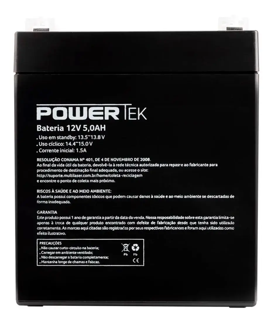 Bateria Selada 12v 5ah Vrla Agm Nobreak Sms Apc Automação EN010 - Imagem 2