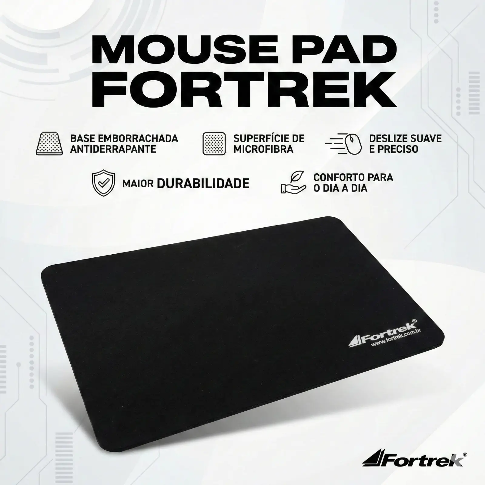 MOUSE PAD FORTREK BAP102 COM BASE EMBORRACHADA - Imagem 5