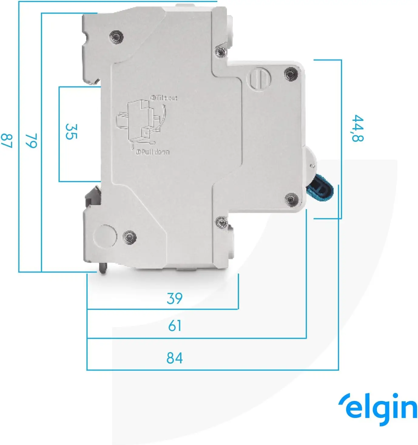Mini Disjuntor Termomagnético Bipolar 63A Curva C Elgin - Imagem 2