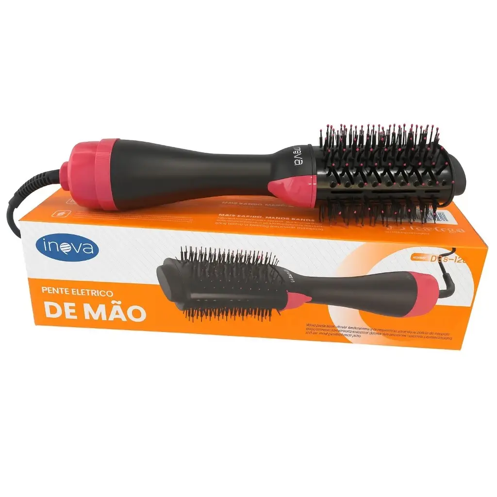 Escova Secadora Elétrica 1000W Profissional Inova 110V 3 em 1 Finaliza Resfria Modela - Imagem 4