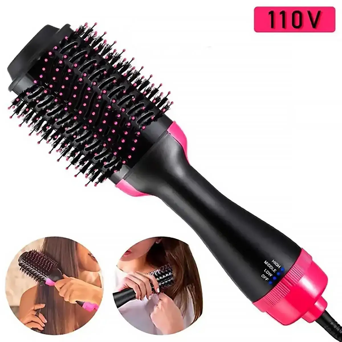 Escova Secadora Elétrica 1000W Profissional Inova 110V 3 em 1 Finaliza Resfria Modela