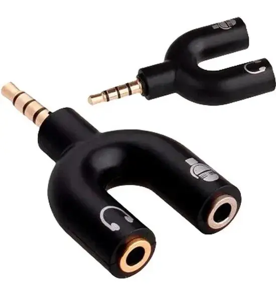 Adaptador Tipo Y Entrada P2 e P3 P Fone de Ouvido Microfone