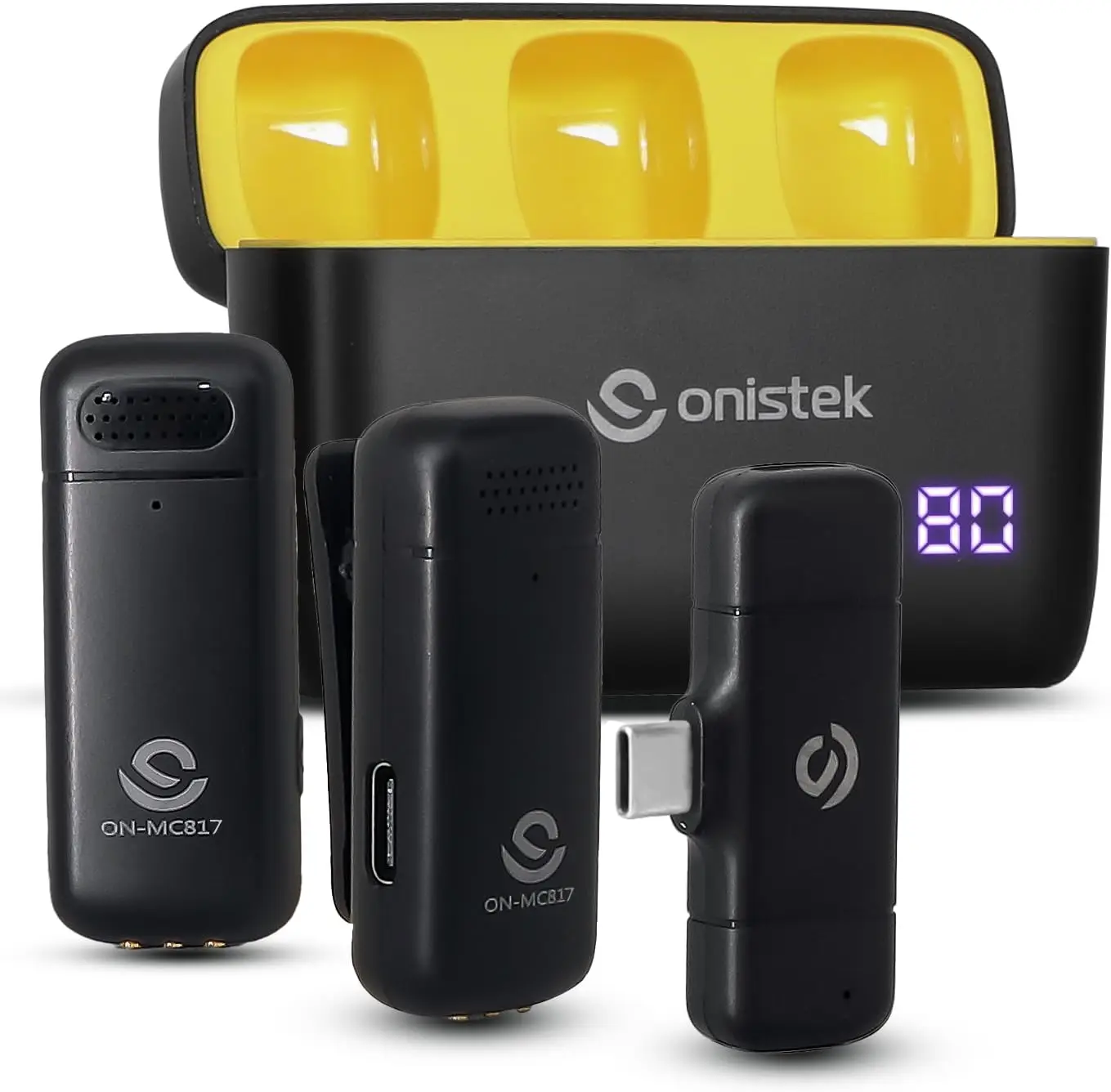 Microfone de Lapela Duplo S Fio Case Para Lightning Onistek - Imagem 6