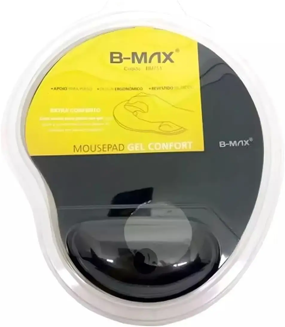 Mouse Pad Com Apoio Para Pulso Gel B-max 22x26x1.5 Preto - Imagem 2