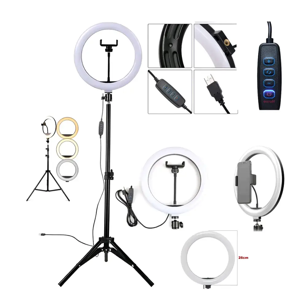 Suporte Ring Light Premium de Chão 10 Pol 11W 110cm AC379 - Imagem 2