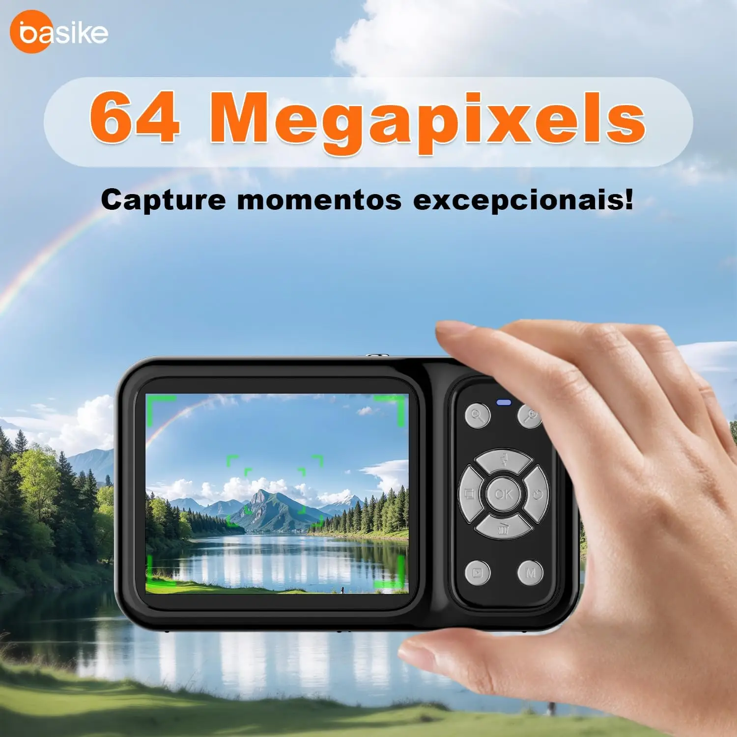 Câmera Digital Basike 4k 64MP Dual Screen Tela Dupla 18X - Imagem 5