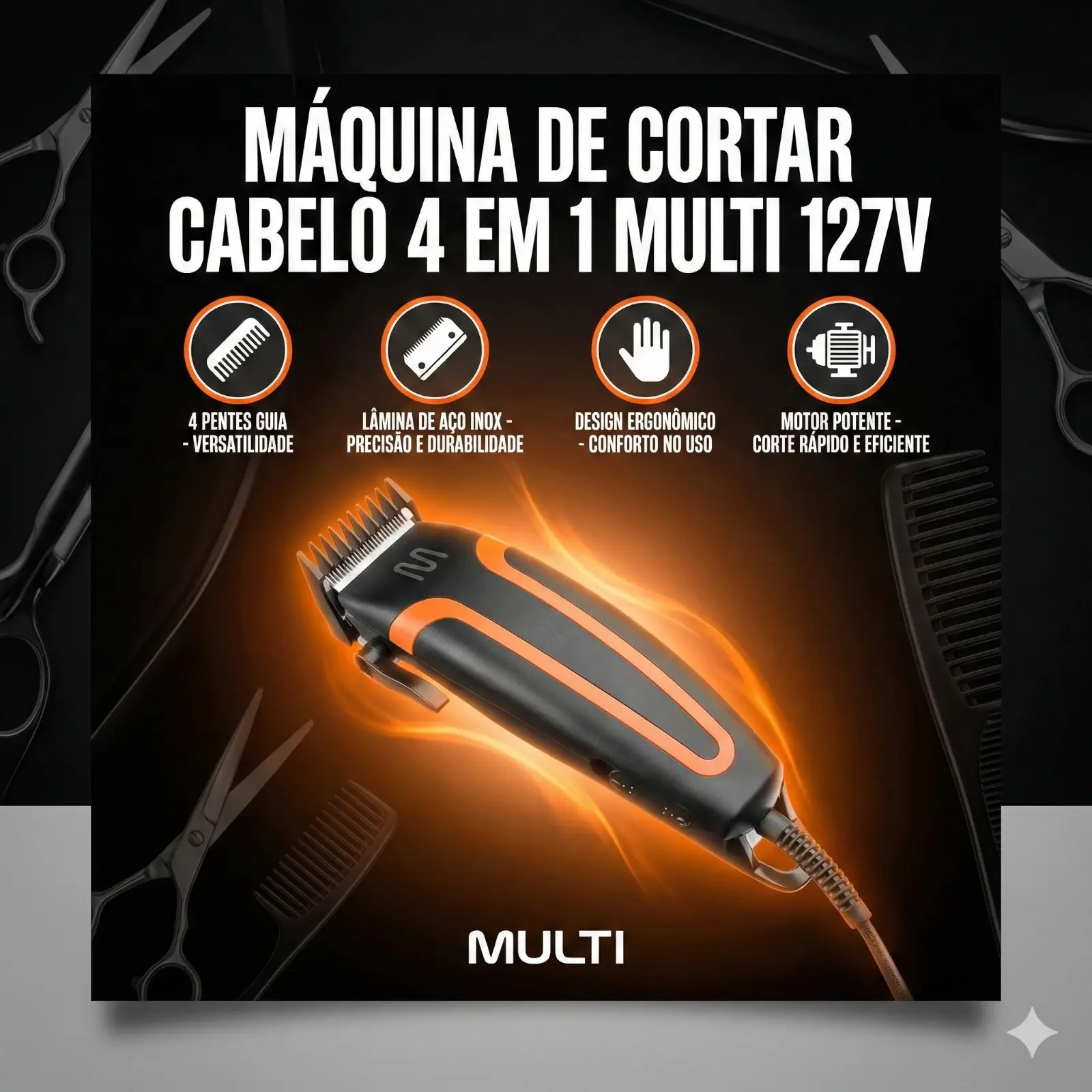 Máquina De Cortar Cabelo 4 em 1 127V Multi EB147 - Imagem 6