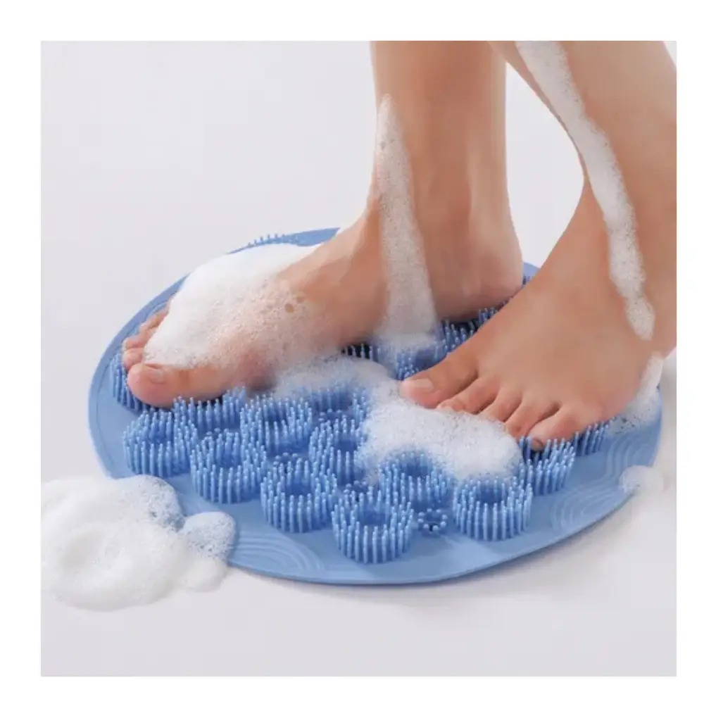 Tapete de silicone para banho antiderrapante pés, costas esfoliante - Imagem 5