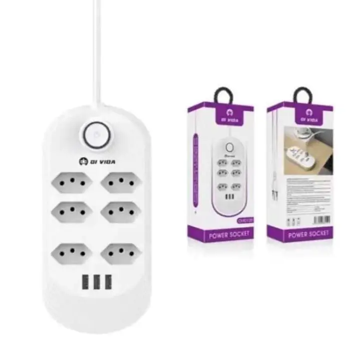 Extensão Régua com 6 Saídas 3 Entradas USB OI-TO120 - Imagem 2