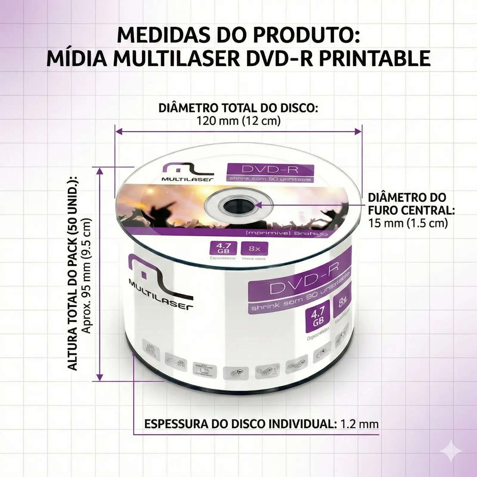 Mídia Multilaser Dvd-R Printable 16X 4,7 Gb - DV052 - Imagem 6