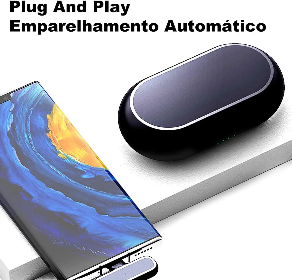 Microfone Lapela Sem Fio H'Maston Tipo C 3 em 1 P Gravação - Imagem 5