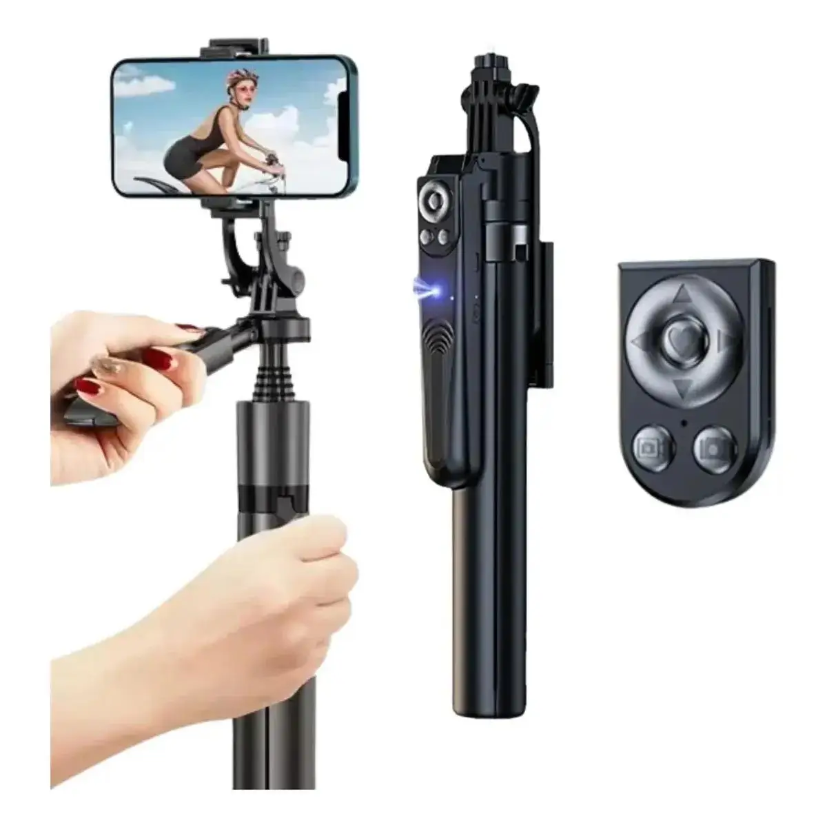 Tripé Estabilizado Facial Câmera Celular Selfie Gimbal Preto - Imagem 5