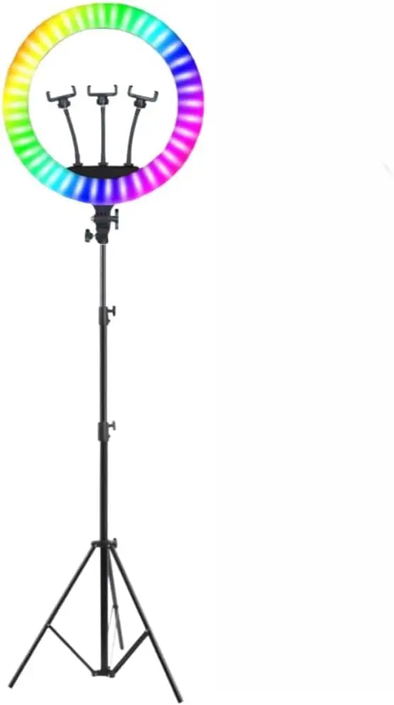 Ring Light LED 18'' RGB 46CM Light Live Tripé Resistente - Imagem 3