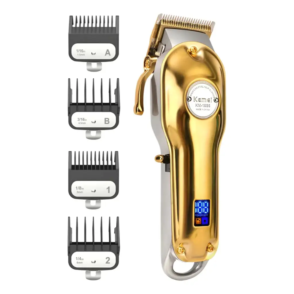 Máquina de Cortar Cabelo Elétrica Kemei KM-1986 com Corpo Metálico Completo, Ajustável e Recarregável - Imagem 2