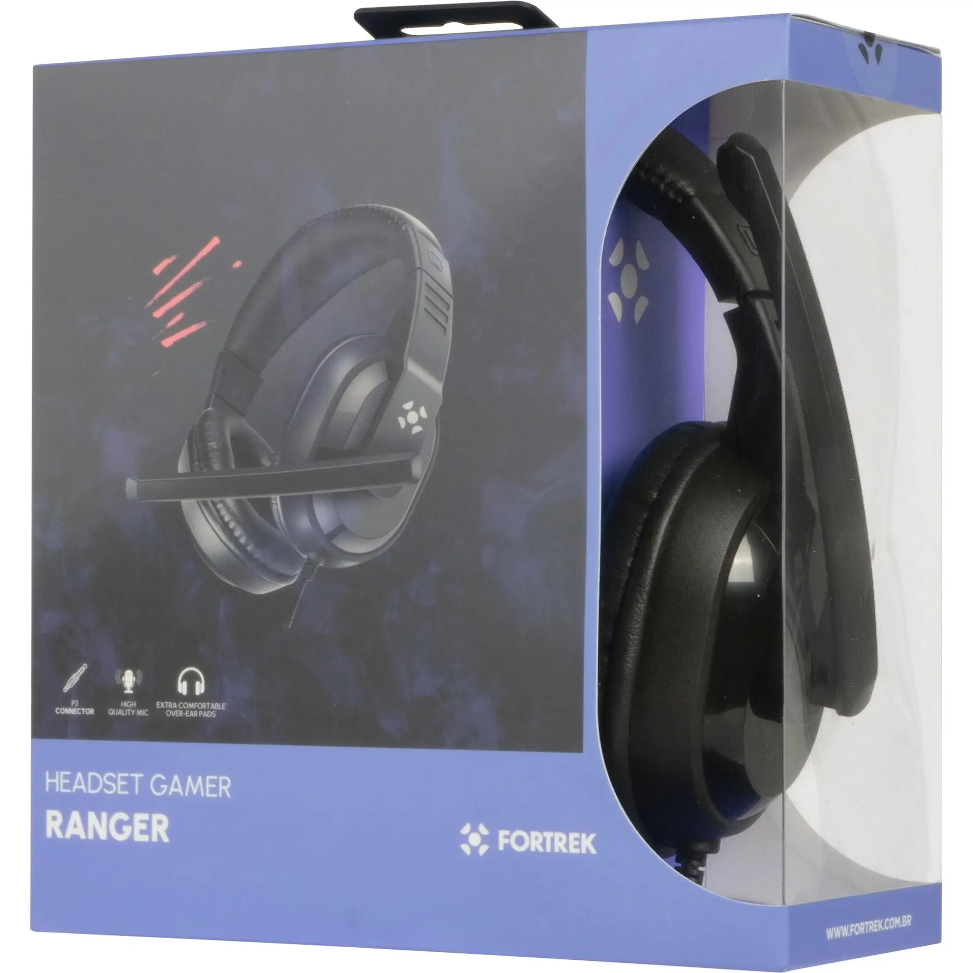 Headset Gamer Fortrek Ranger P3 Preto + Adaptador P2 G 75251 - Imagem 6
