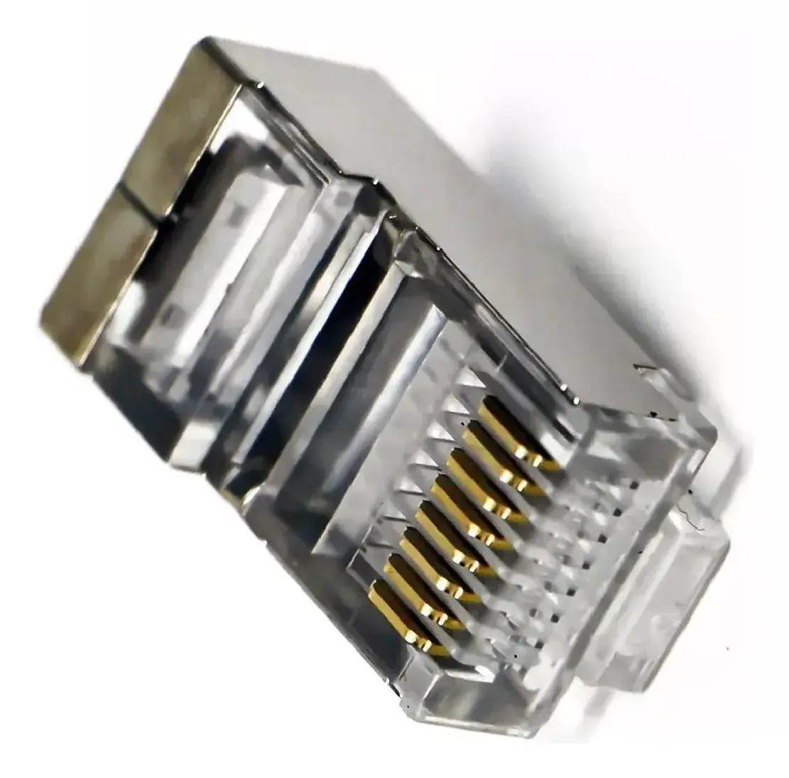 Kit 100 Conector RJ45 Gold Blindado 2F-RJ45G-BL 2Flex - Imagem 3