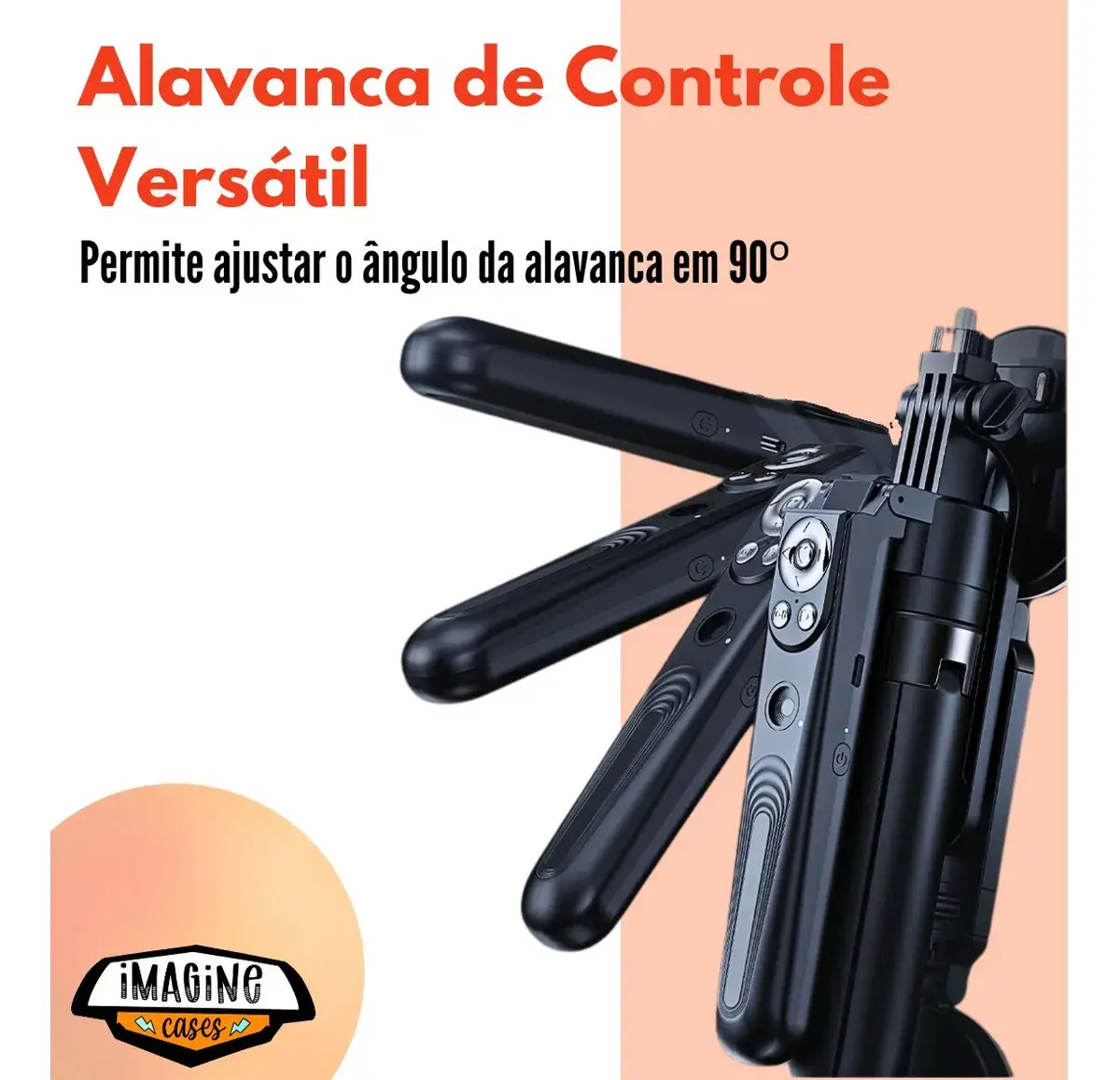 Tripé Estabilizado Facial Câmera Celular Selfie Gimbal Preto - Imagem 4