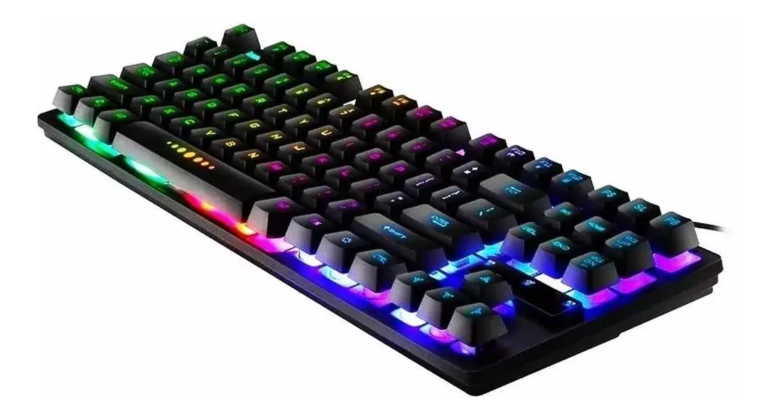 Teclado Gamer Aoas QWERTY US Preto RGB M-880 Semi Mecânico - Imagem 2