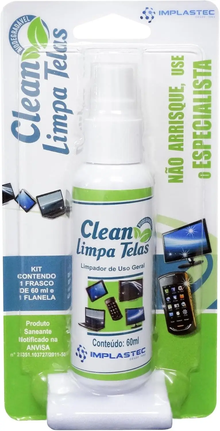 Limpa Telas Sem Flanela Clean Incolor Implastec