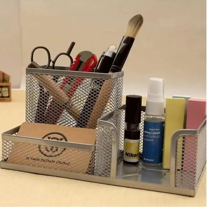 Organizador Mesa Escritório Porta Lápis Caneta de metal - Imagem 3