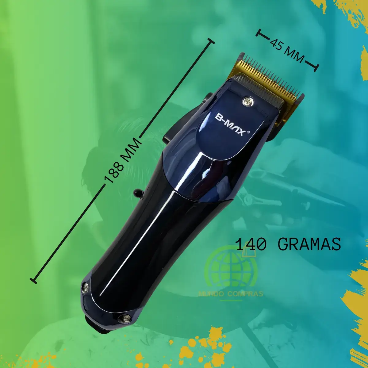 Máquina De Cortar Cabelo Profissional Visor LCD Lâminas Aço - Imagem 2