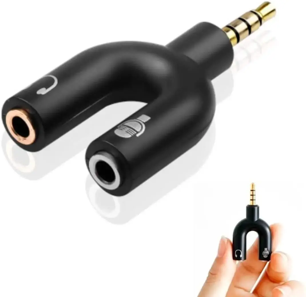 Adaptador Tipo Y Entrada P2 e P3 P Fone de Ouvido Microfone - Imagem 2