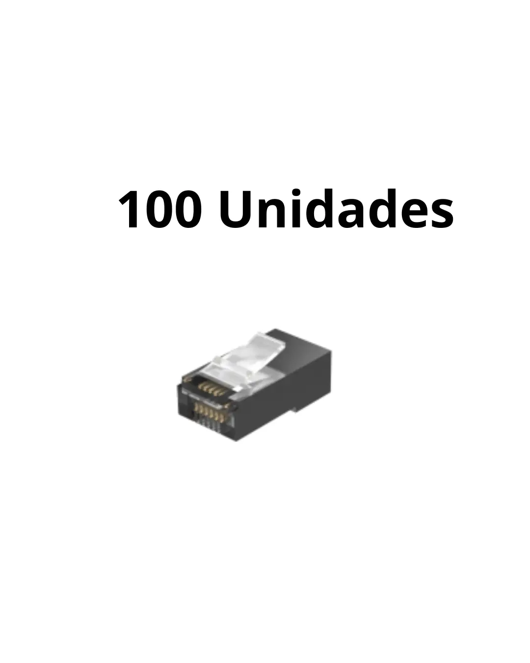 Kit 100 Conector RJ45 Gold Blindado 2F-RJ45G-BL 2Flex