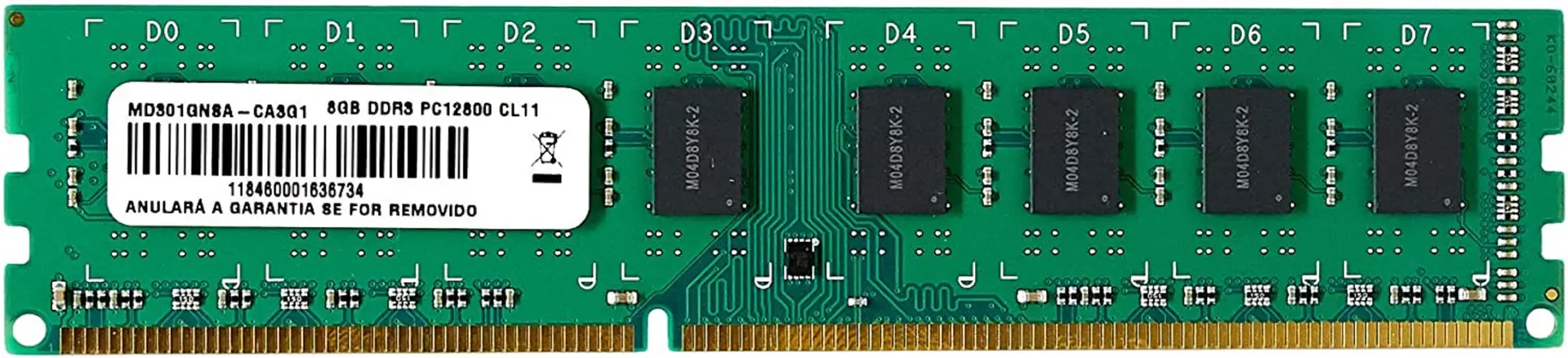MEMORIA MULTILASER DDR3 UDIMM 8GB 1600 MHZ - Imagem 2
