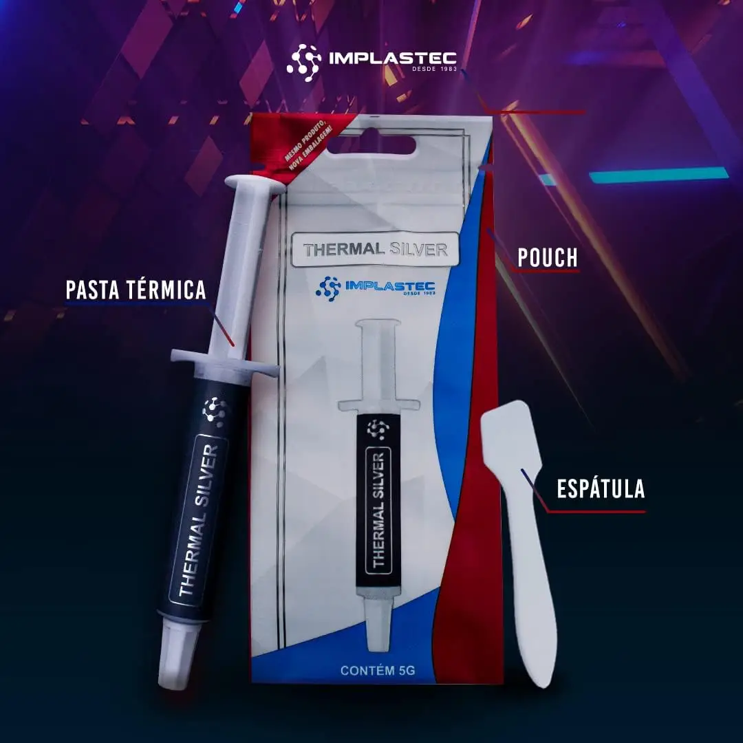 Pasta Térmica 5G Seringa Implastec - Thermal Silver Prata - Imagem 3