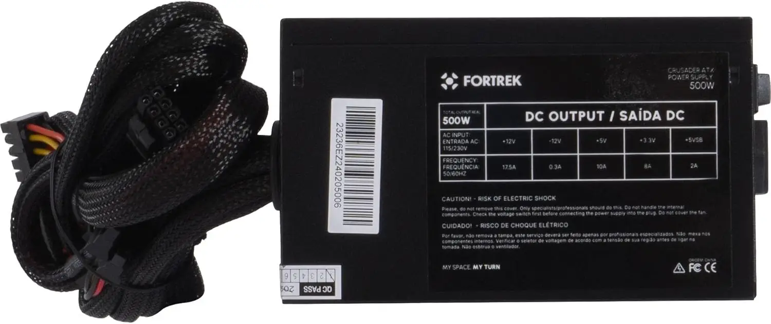 Fonte Gamer ATX 500W Crusader Preta Fortrek - Imagem 6