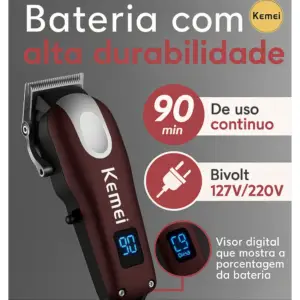 MAQUINA DE CABELO PROFISSIONAL KEMEI KM-2606