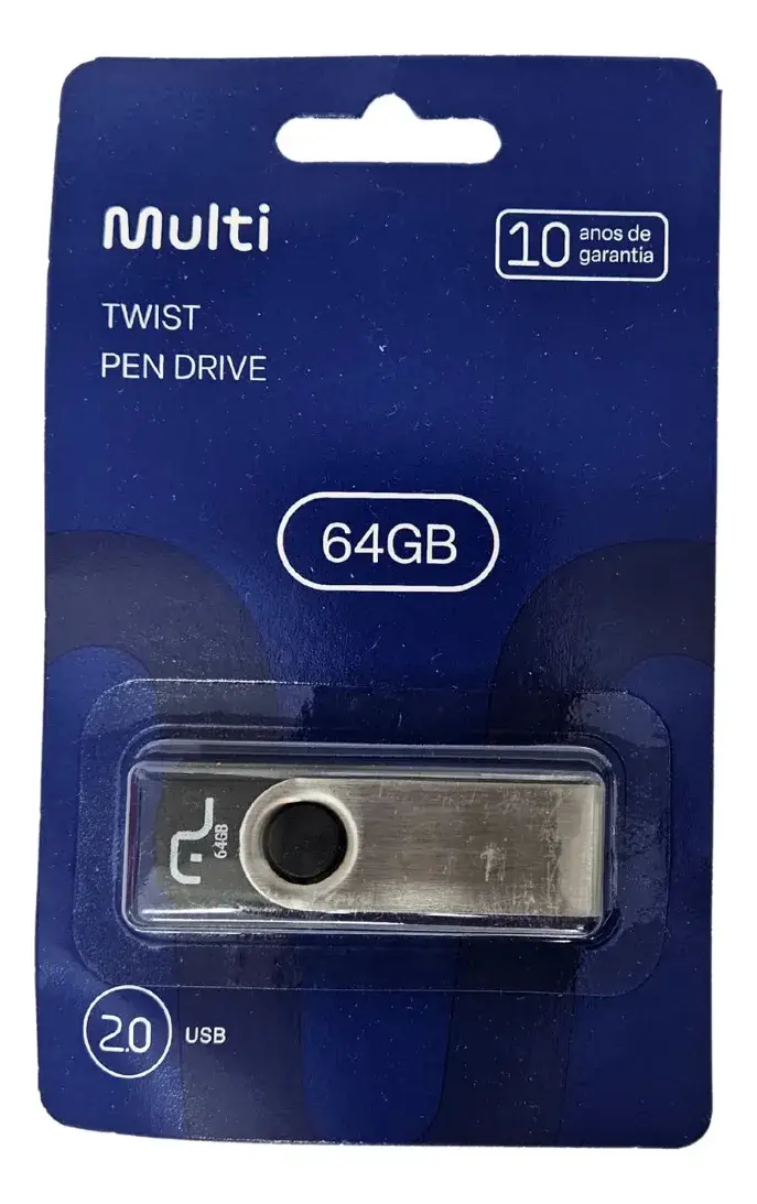 Pendrive Multilaser Twist Pd590 64gb 2.0 Preto E Prateado - Imagem 3