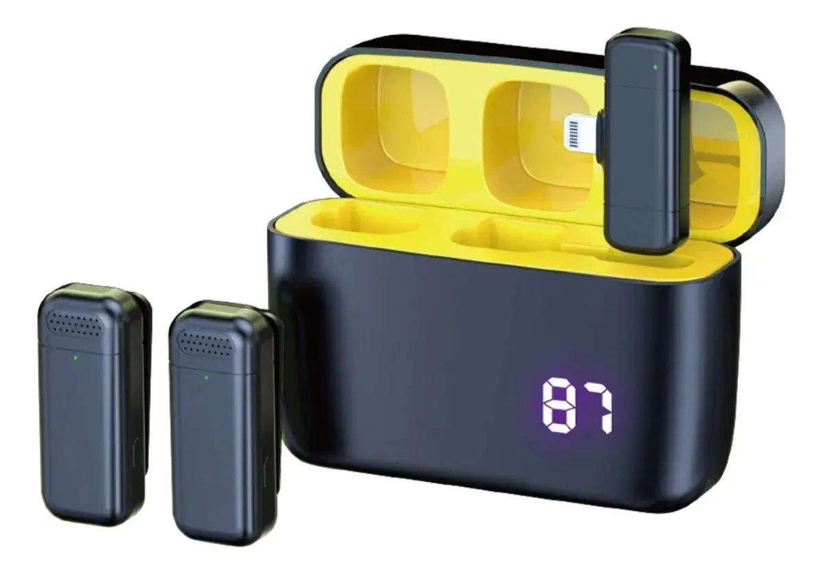 Microfone de Lapela Duplo S Fio Case Para Lightning Onistek - Imagem 2