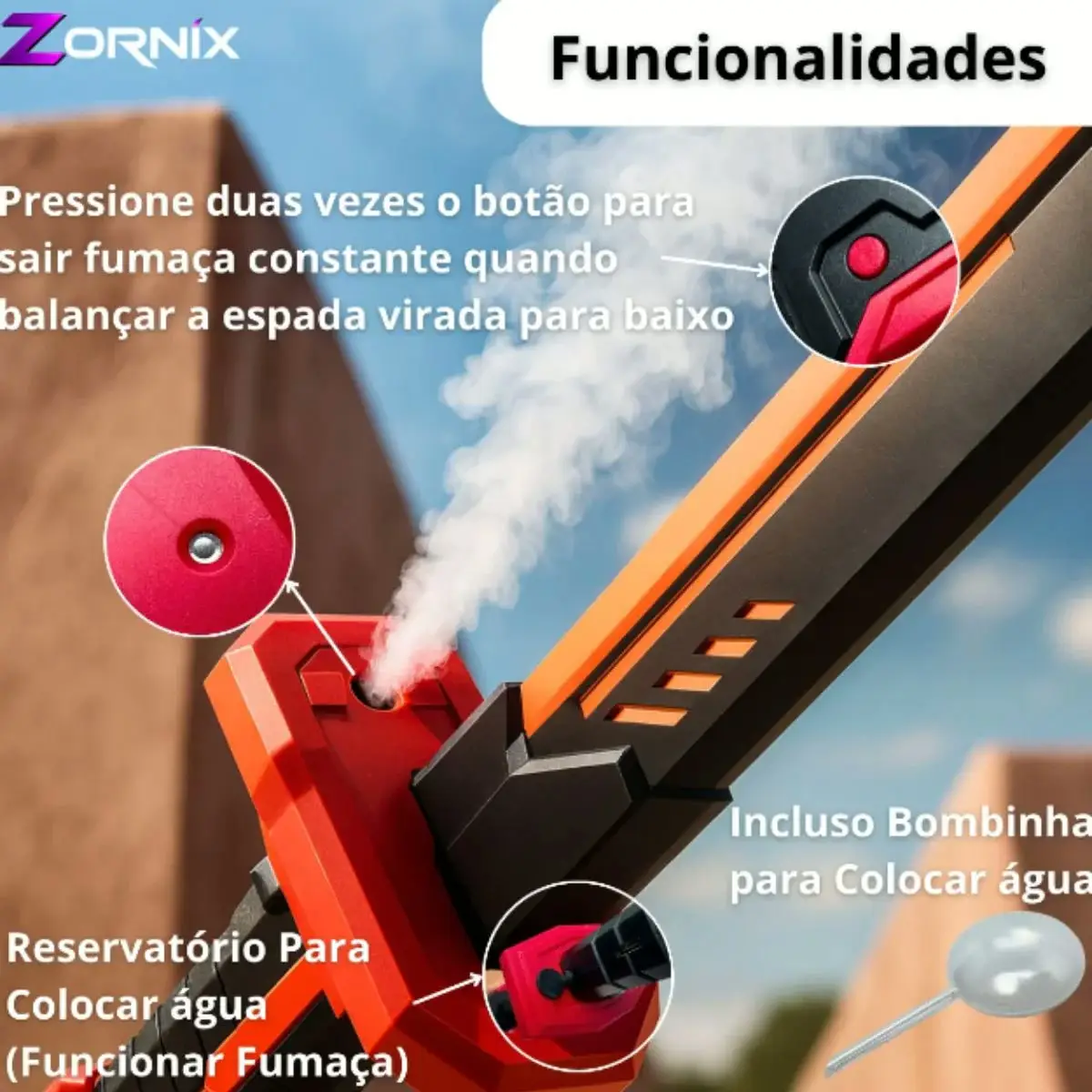 Espada Sparkblade Luz Antiniebla com Efeito Fumaça LED (48cm) - Imagem 4