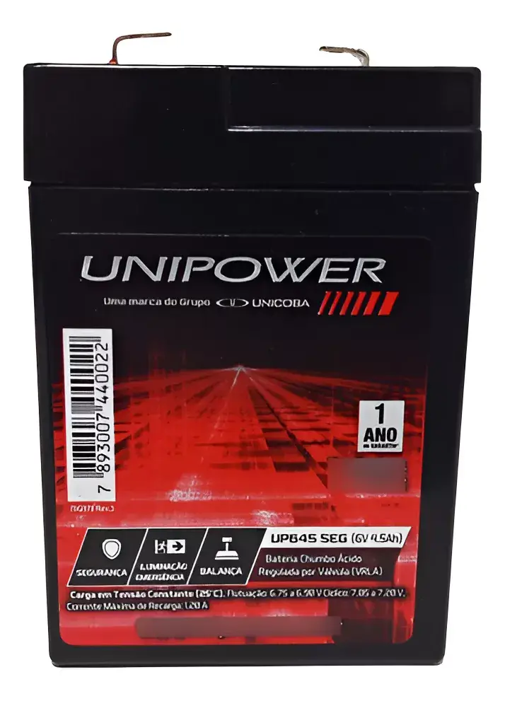 Bateria SELADA UNIPOWER 6V/4,5AH SEG