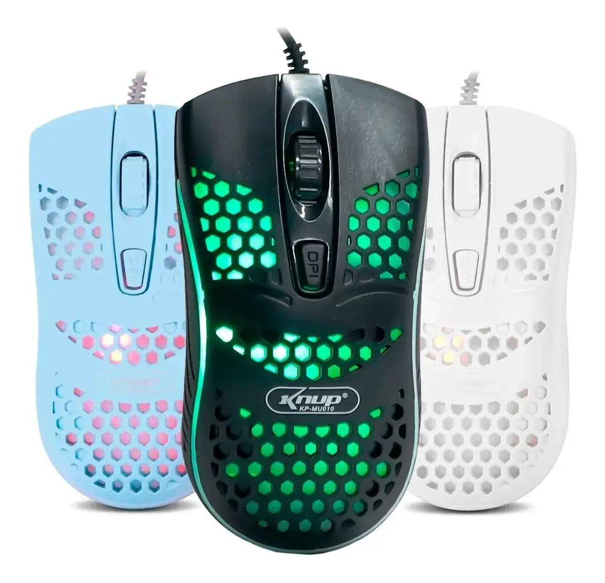 Mouse Gamer USB 1000dpi 4 Botões RGB Knup KP-MU010 Óptico
