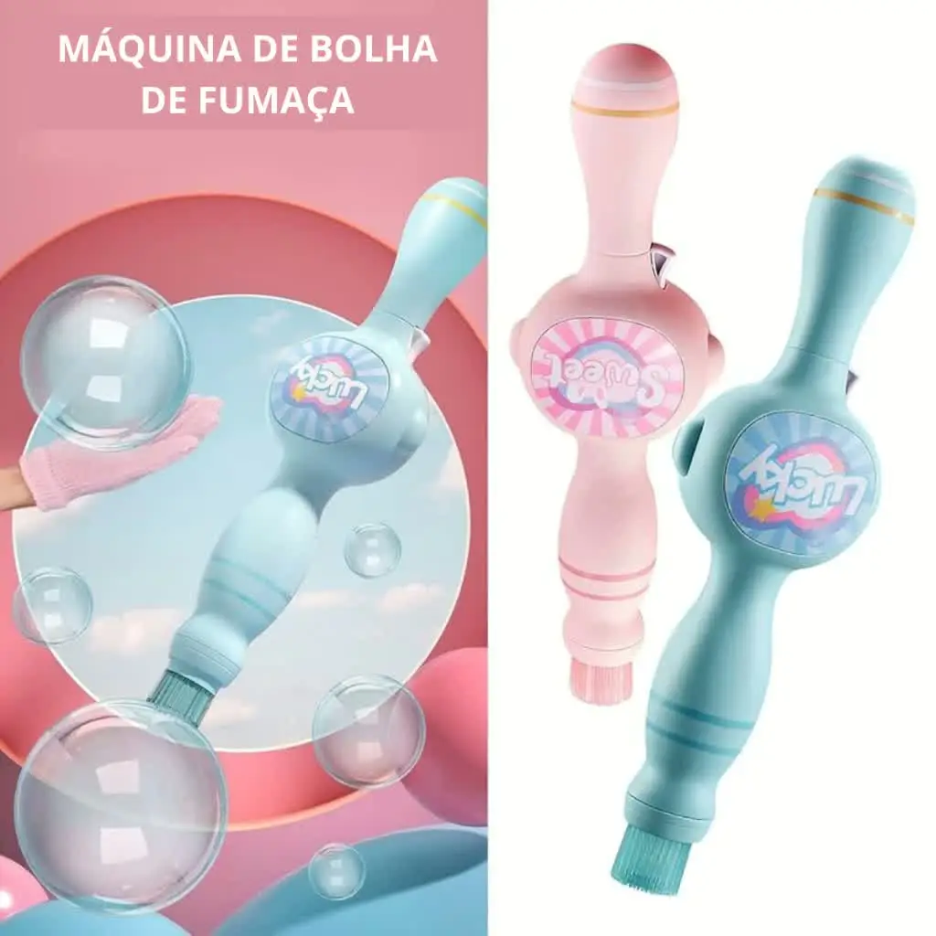 Brinquedo de Bolha de Sabão Infantil com Efeito Fumaça - Rosa e Azul - Imagem 2