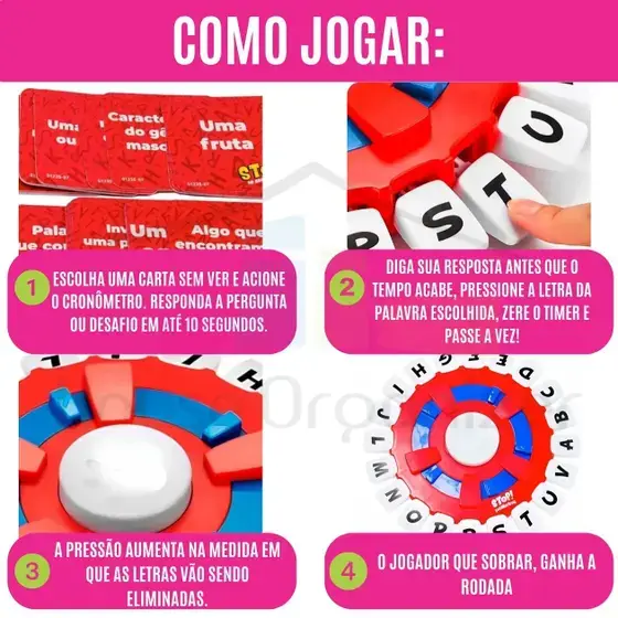Jogo Stop Tabuleiro De Desafio Rápido Caça Palavras Novo - Imagem 3