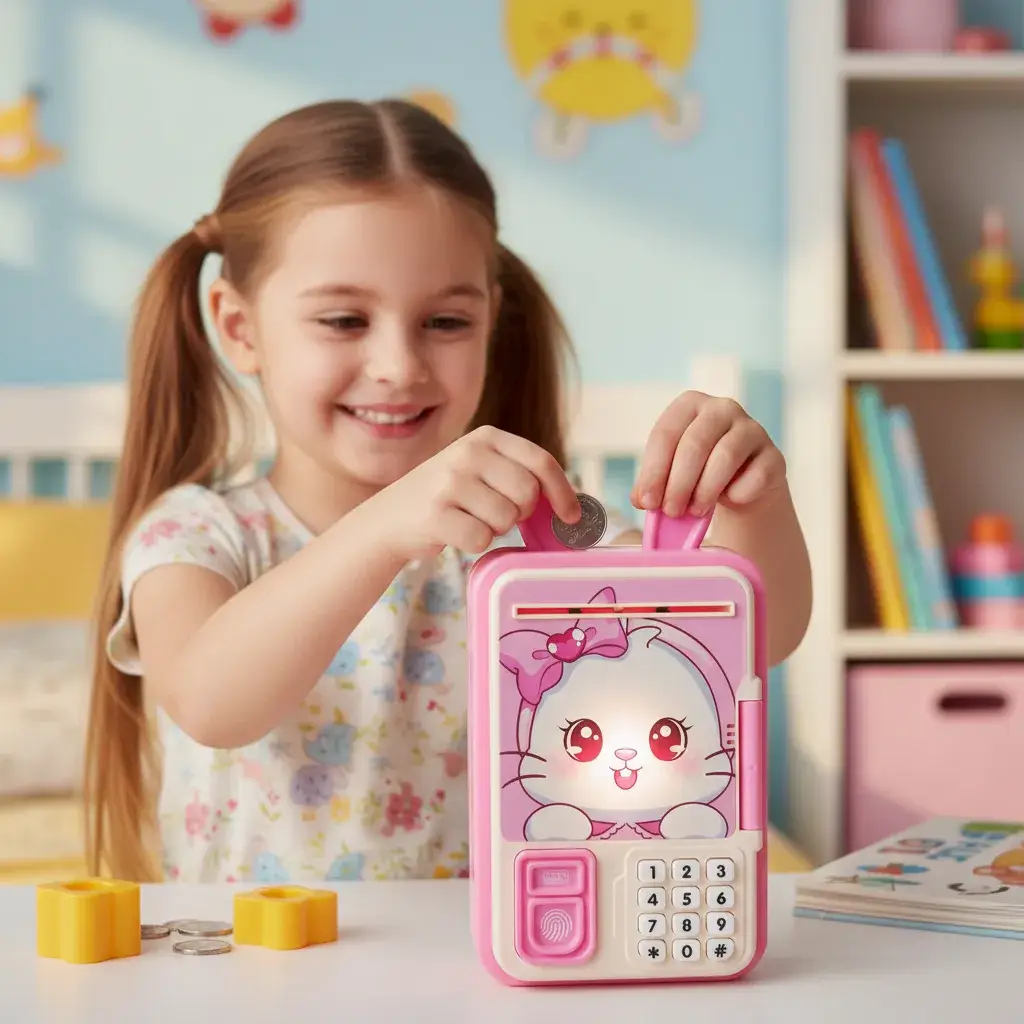 Mini Cofrinho Infantil com Senha e Desbloqueio por Impressão Digital COELHO - Imagem 6