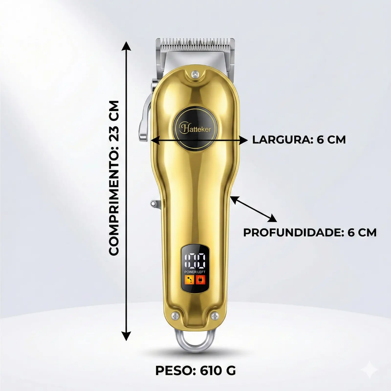 Máquina Cortar Cabelo Profissional Hatteker HT-6020 10 Pente - Imagem 3