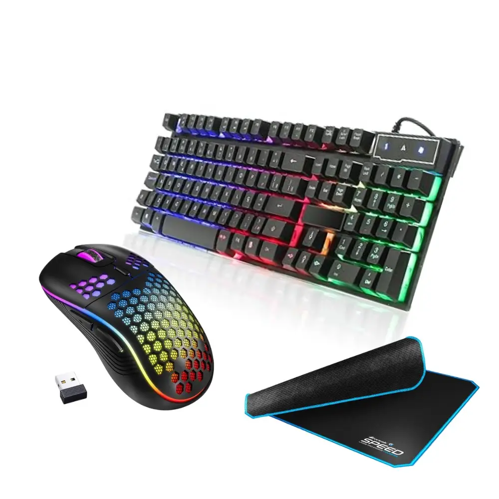 Kit Gamer 3 em 1 — Teclado RGB Semi Mecânico + Mouse RGB + Mouse Pad Fortrek | Alta Performance e Estilo
