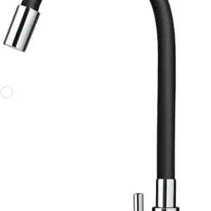 Torneira Para Cozinha Flexível Gourmet Preta Base Metálica