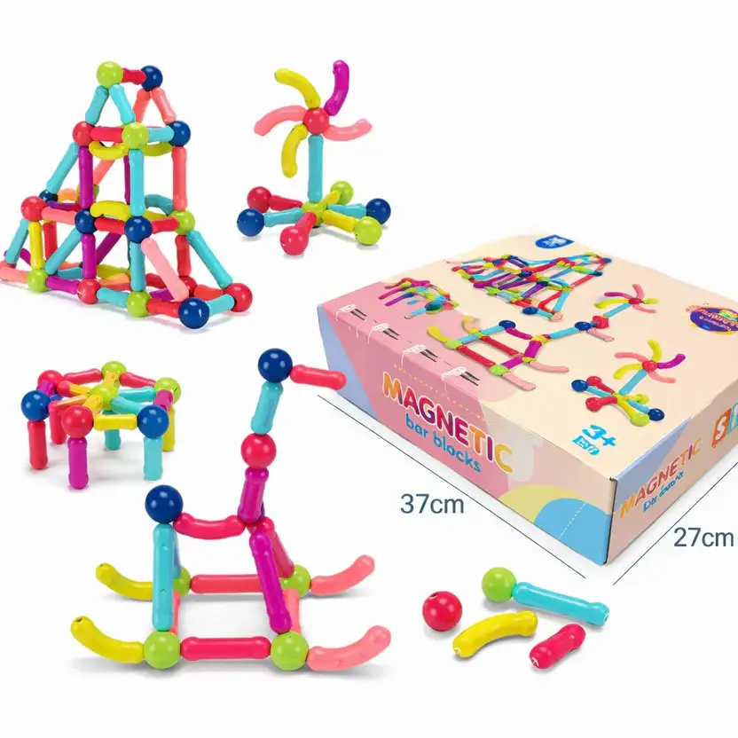 BRINQUEDO INTELIGENCIA COM BARRAS MAGNETICAS 128PC - Imagem 2
