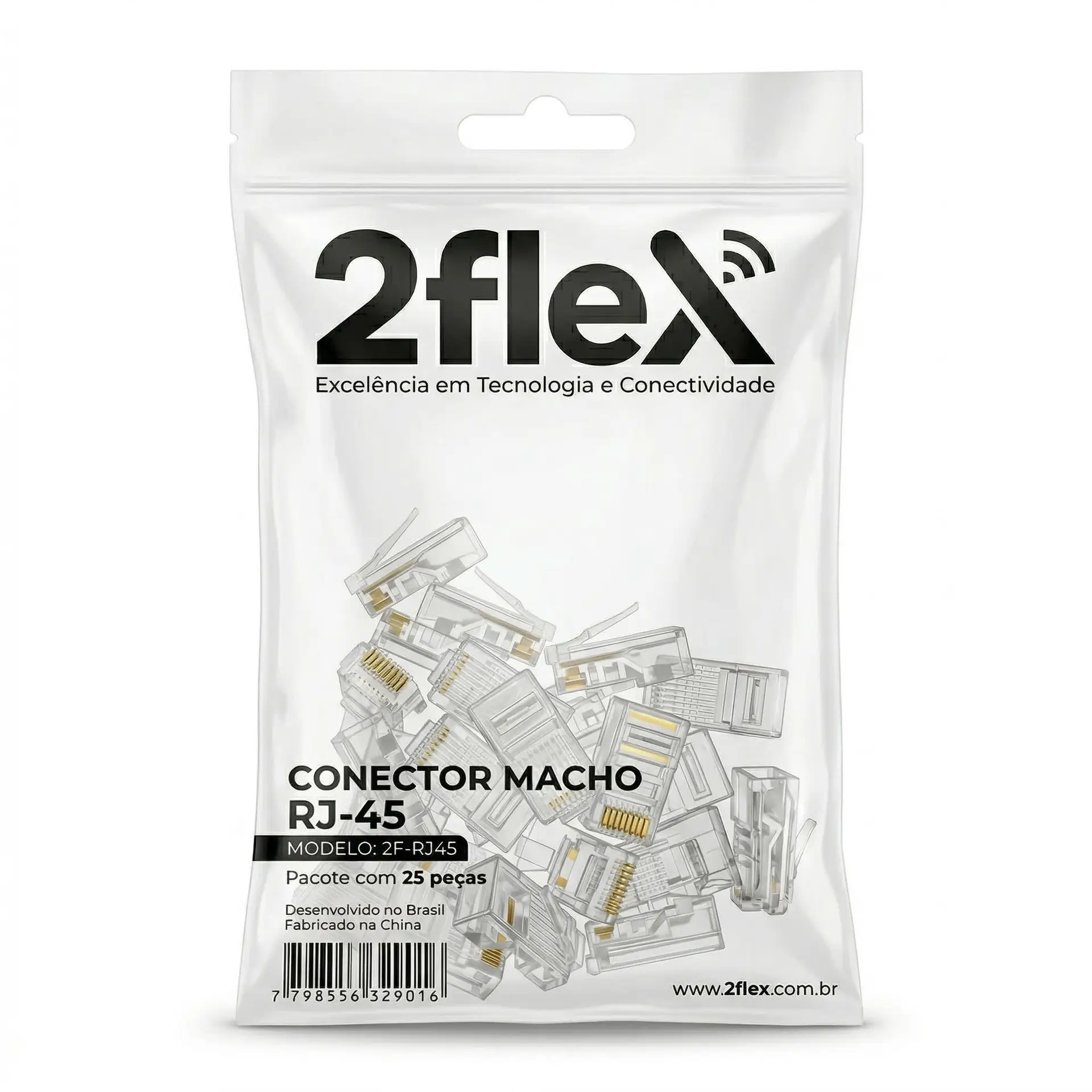 Conector Macho RJ45 - 100 unidades - Imagem 2