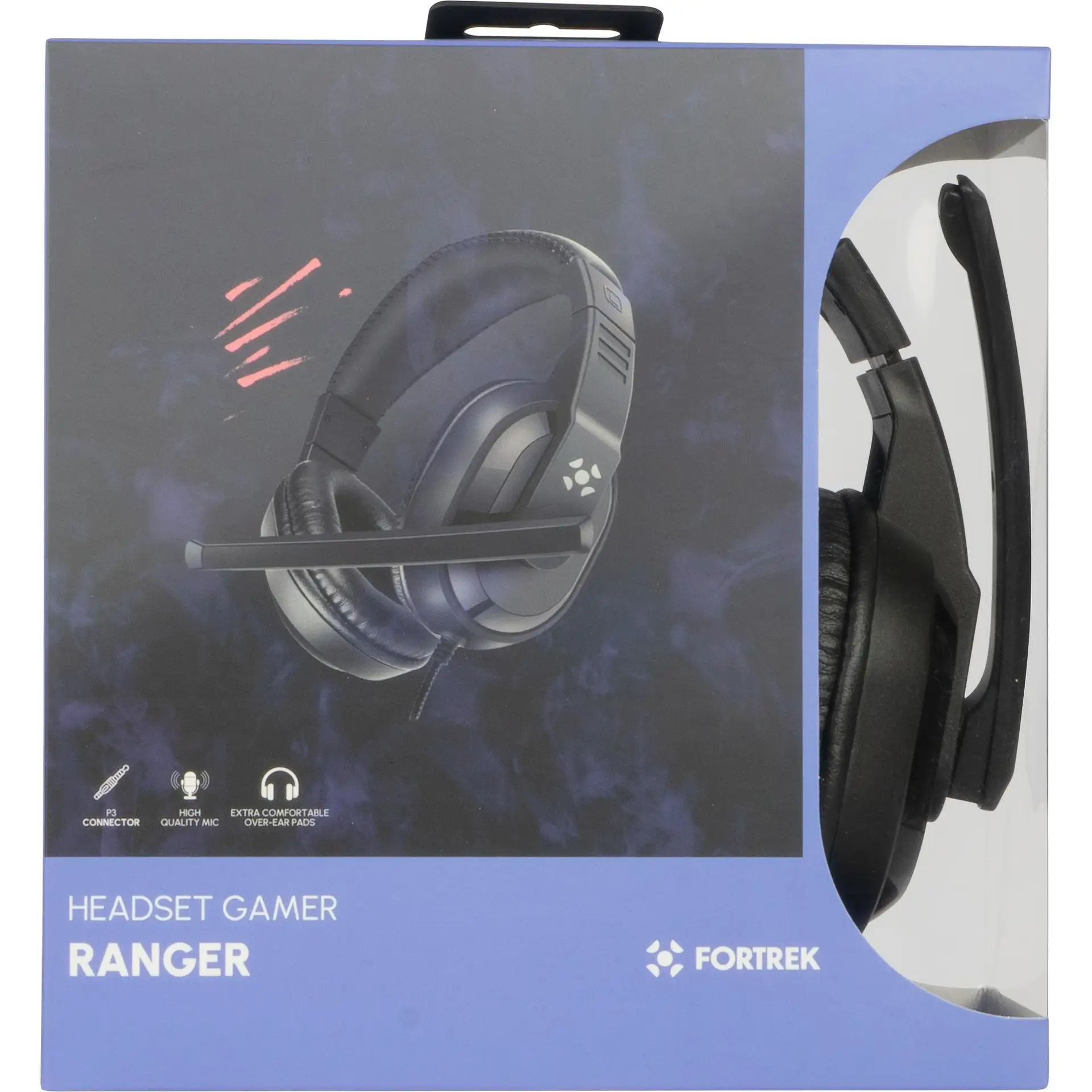 Headset Gamer Fortrek Ranger P3 Preto + Adaptador P2 G 75251 - Imagem 4