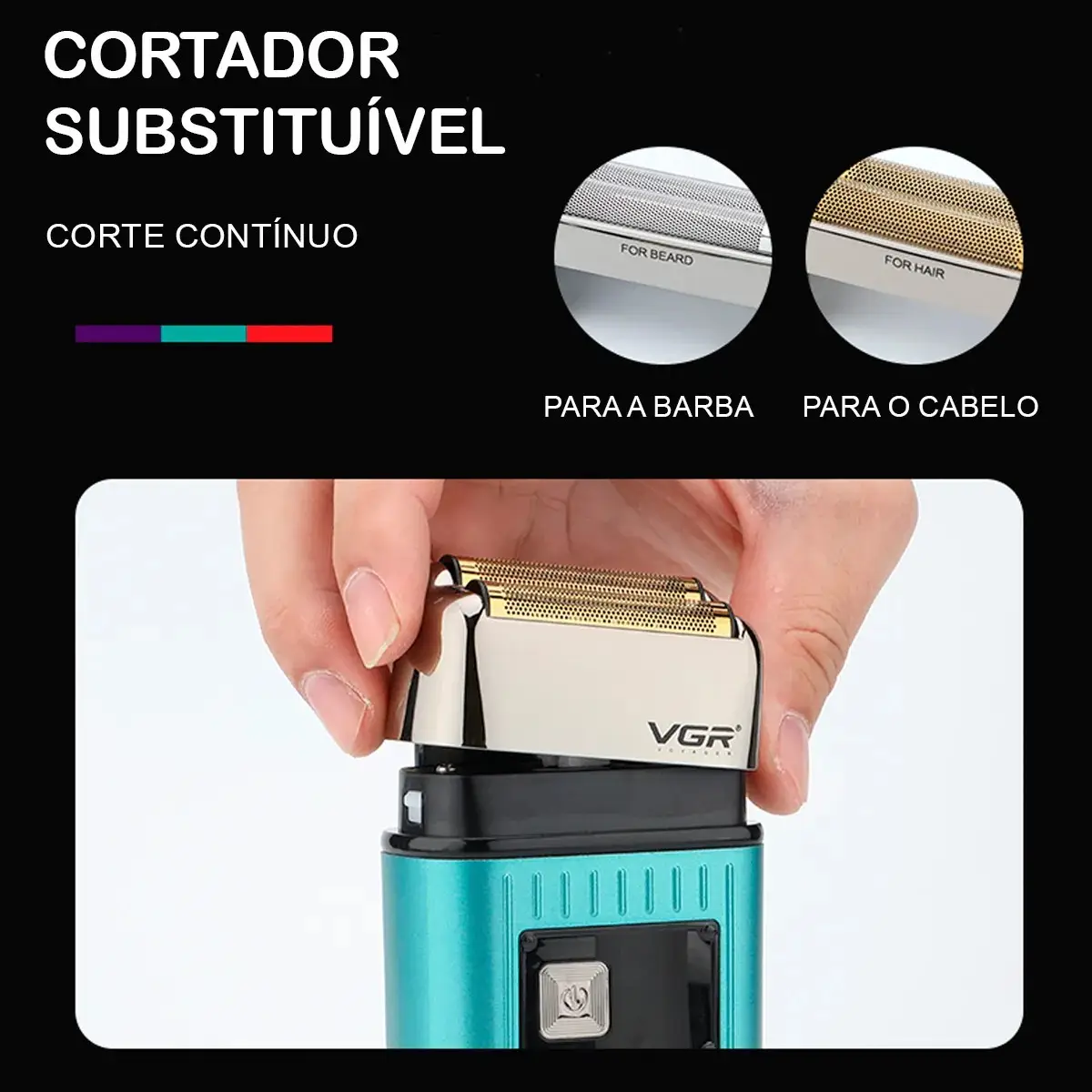 Máquina De Barbear Profissional Vgr Sem Fio V-357 - Imagem 5