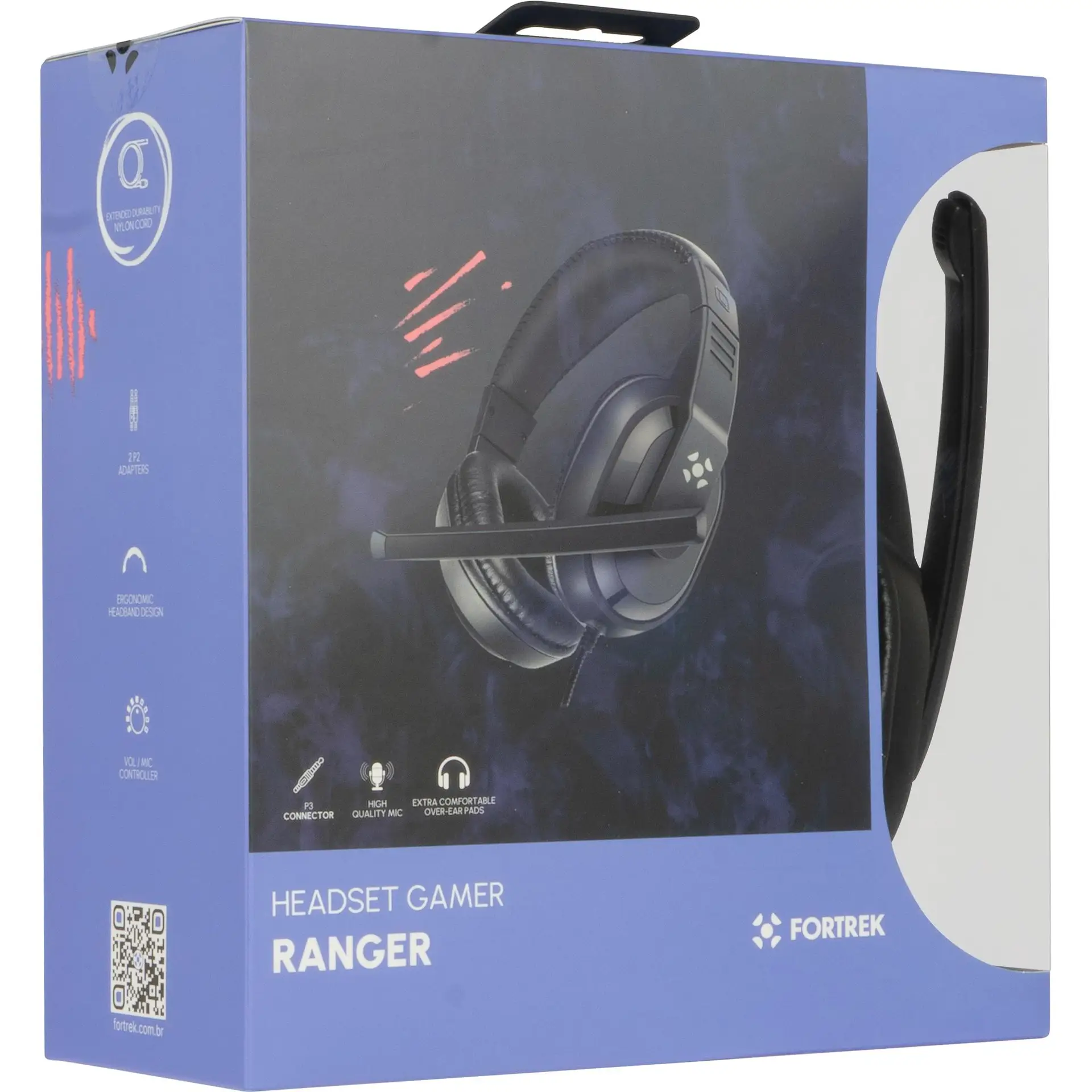 Headset Gamer Fortrek Ranger P3 Preto + Adaptador P2 G 75251 - Imagem 5