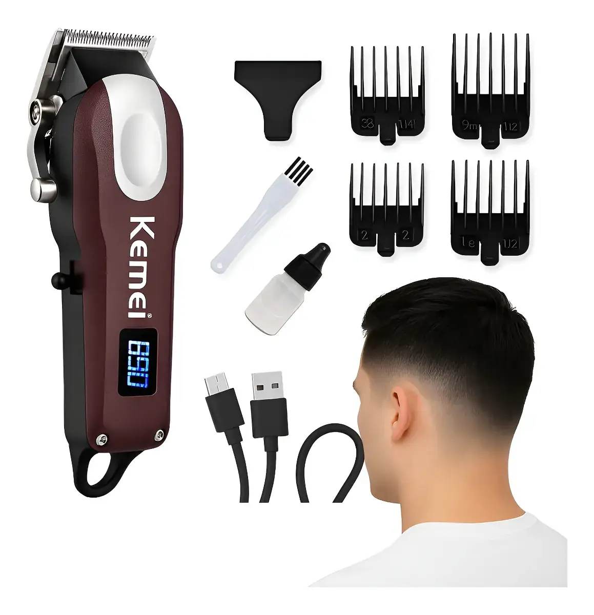 Máquina De Cortar Cabelo Profissional Kemei 2606 Bivolt - Imagem 5
